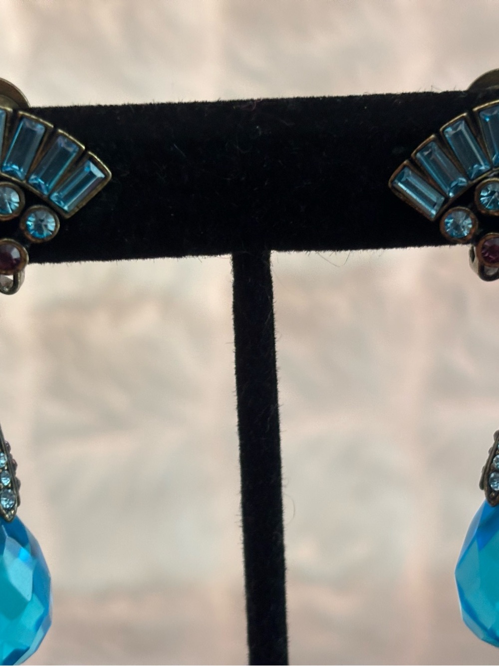 Heidi Daus Blue Crystal Drop Earrings